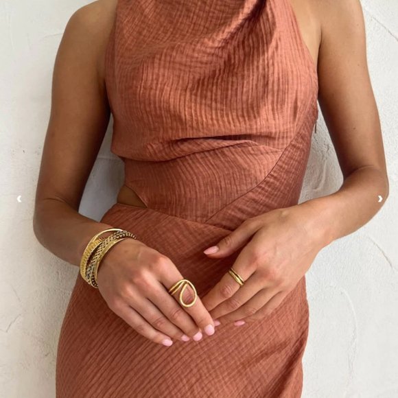 One Fell Swoop Florence Maxi Dress In Chestnut - Picture 2 of 7